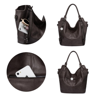 Tote Bag for Women PU Leather Shoulder Bags Fashion Hobo Bags Large Purse and Handbags with Adjustable Shoulder Strap