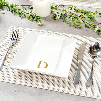 Luxenap 15.8 X 7.9 Inch Linen-Feel Guest Towels, 50 Lettered Hand Towels