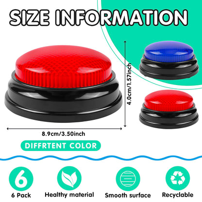 BEAN LIEVE 6-Pack Game Buzzers - Team Answer Buzzers with Lights and Sound Classroom Buzzers Buzzer Buttons for Game Show Develops Social Skills