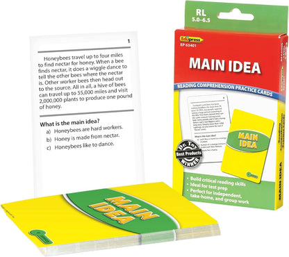 Edupress Reading Comprehension Cards, Main Idea, Lvl: 5.0-6.5 (EP-3401)