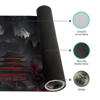 Japanese Desk Mat Mouse Pad Dark Moon Gaming Desk Pad XL Large Mouse Mat Office Decor Accessories (Mountain Moon)