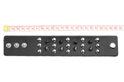 Eigso 2 Pcs Spikes Studded Leather Bracelets for Men Women Punk Biker Bracelet Set with Rivets.