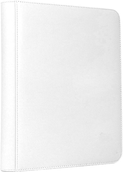 Trading Card Binder 4 Pocket, 240 Pockets Ringless PU Cover Card Collection Binder, Double Sided Card Binder Collector Album, Card Folder for MTG, TCG, Sports Cards, Game Card (White, 4Pockets)