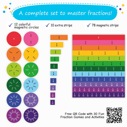 Simply Magic 166 PCS Magnetic Fraction Tiles and Circles & 112 PCS Yummy Magnetic Fractions