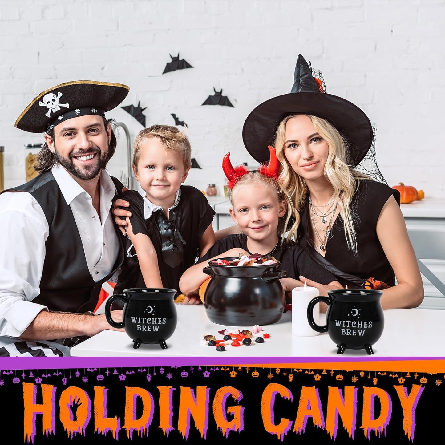 RAISLY Witch Brew Cauldron Coffee Mug 300ml/10oz Ceramic Beverage Mugs, Adorable Sorceress’s Potion Themed Water Cups, All-Season Drinkware, Ideal for Halloween Birthday and Party Presents