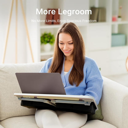 Lap Desk for Laptop with Cushion,Folding Laptop Desk for Bed with USB,Bed Desk,Portable Computer Lap Desk,23.62"*15.74",Grey