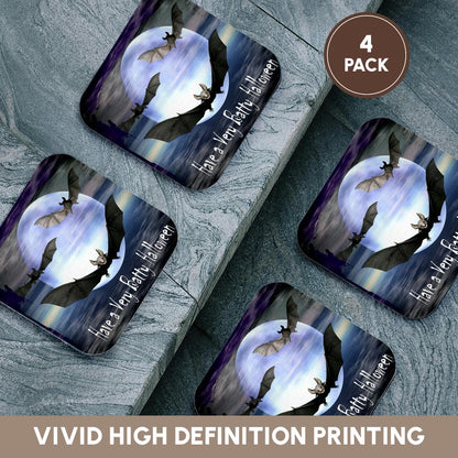 3dRose CST_26468_1 Have a Batty Halloween Bat Halloween Design-Soft Coasters, Set of 4