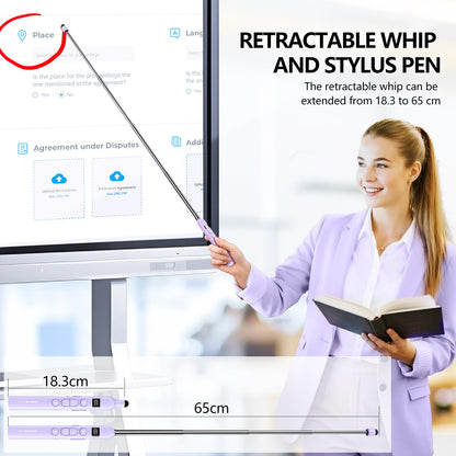Norwii N21 Bluetooth Presentation Clicker with Telescopic Teaching Pointer, Presentation Remote with Retractable Stick for PowerPiont, Wireless Presenter, Slide Advancer - Purple