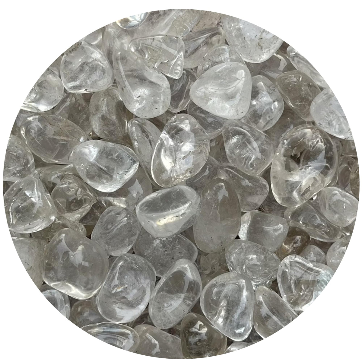 GAF TREASURES 5 Pcs Clear Quartz Tumbled Stones, Polished Natural Clear Quartz Gemstone, Clear Quartz Healing Crystals (Clear Quartz)