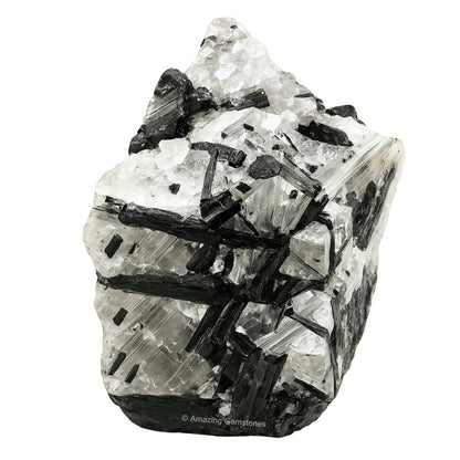 Amazing Gemstone Black Rutilated Quartz Raw Crystals and Healing Stones, Natural Rocks for Tumbling - DIY Raw Stones and Crystals, 2 Pieces