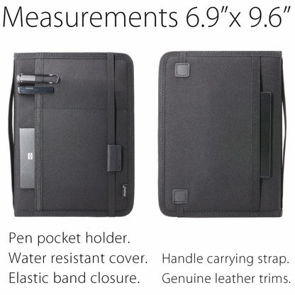 diodrio Journal Notebook Cover for Travel 5.5 x 8.25 A5 Moleskine LEUCHTTURM 1917 Journal Notebook Planner Sketchbook Legal Pad, refillable, Water Resistant, Elastic Band, Inner Pockets, Black