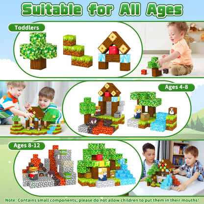Youngyes Magnetic Blocks, 100 PCS Magnetic Building Blocks Cubes - Stacking Magnet Toys for Kids Toddlers Ages 4-8 8-12, Magnetic Tiles STEM Toys Christmas Birthday Gifts for Boys Girls (0.8IN/2CM)