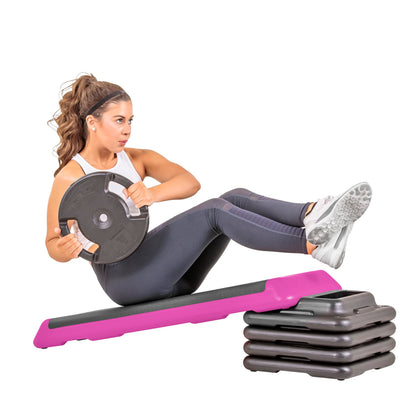 The Step Freestyle Grey Aerobic Platform, Health Club Size Steppers for Exercise