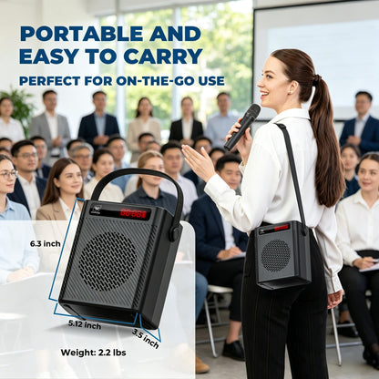 Voice Amplifier with Wireless Microphone & Speaker - Portable Mini Bluetooth PA System with Handheld Mic, 30W Ultra-Light Rechargeable Megaphone for Teachers, Speech & Outdoor Events - S93 Pro