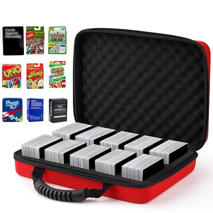 1200-2200 Card Game Case for Cards Against Humanity Game,Playing Trading Travel Card Storage Holder for Pokemon Cards, Sports Card and Baseball Cards,Fit All Other Card Games Expansions (Red)