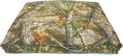 WHITEDUCK Outdoor Dog Bed Heavy-Duty 12oz Canvas, Water-Repellent Cotton, Machine Washable Removable Cover with Full-Length Zipper, Dog Bed for Large Dogs & Crate, Real Tree 36" Lx27 Wx4 th (L)