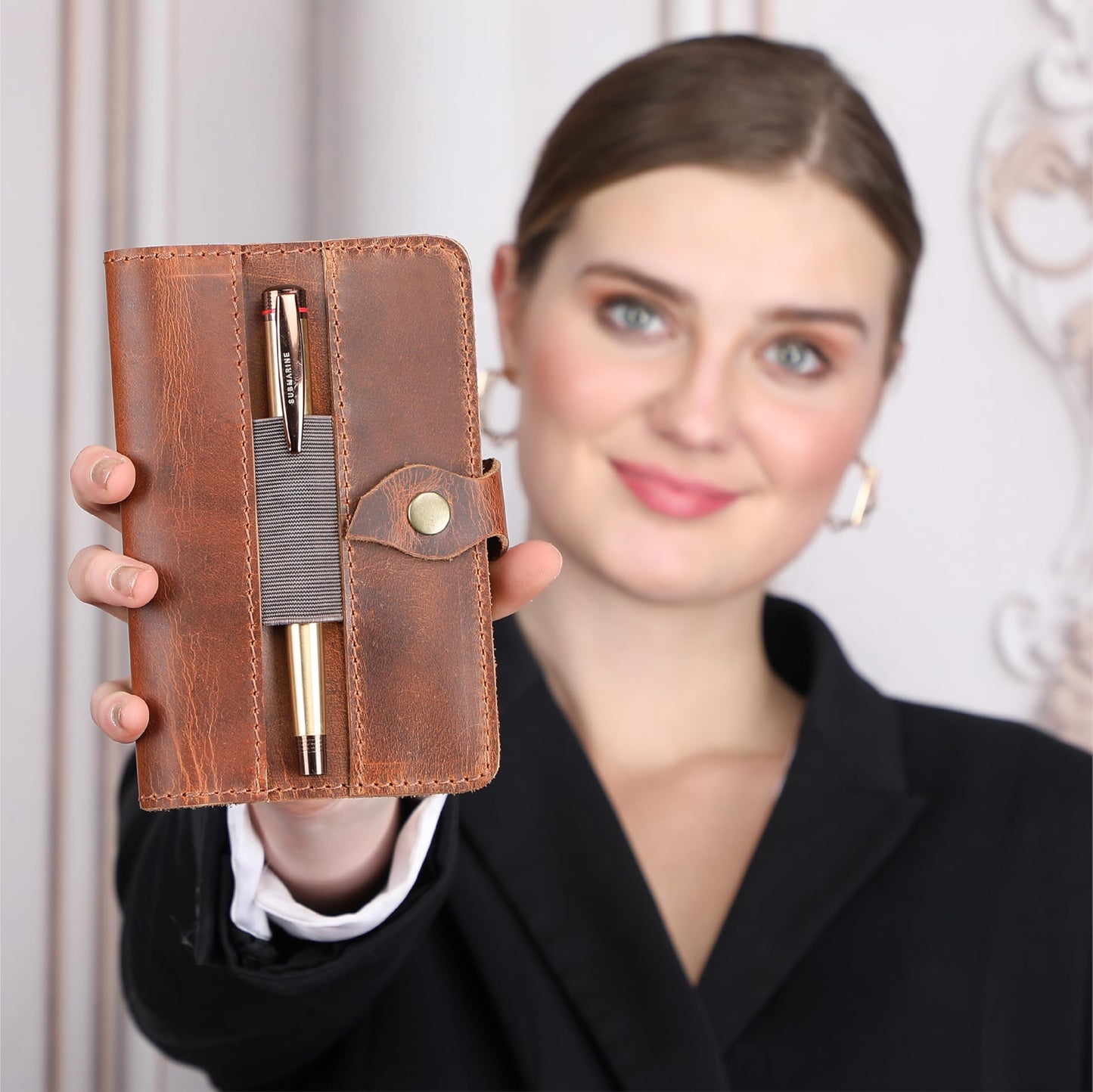 TheAntiq Genuine Leather Refillable Field Notes Cover 3.5 x 5.5 | Handmade Distressed Pocket Journal & Travel Diary Cover with Card Slots, Pen Loop & Passport Pocket Planner Case