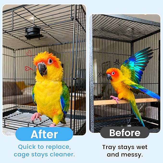 17.7x13.8in Bird Cage Liners - 200 Sheets Pre-Cut Disposable Cage Tray Liners, High Absorbent Non-Woven Pads for Parrots, Cockatiels and Small Animals