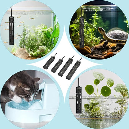 SEAOURA Submersible Fish Tank Heater, 75W Aquarium Heaters for 7-20 Gallon, Adjustable Turtle Tank Heater with Digital Temperature Display, Suitable for Freshwater and Saltwater Tank