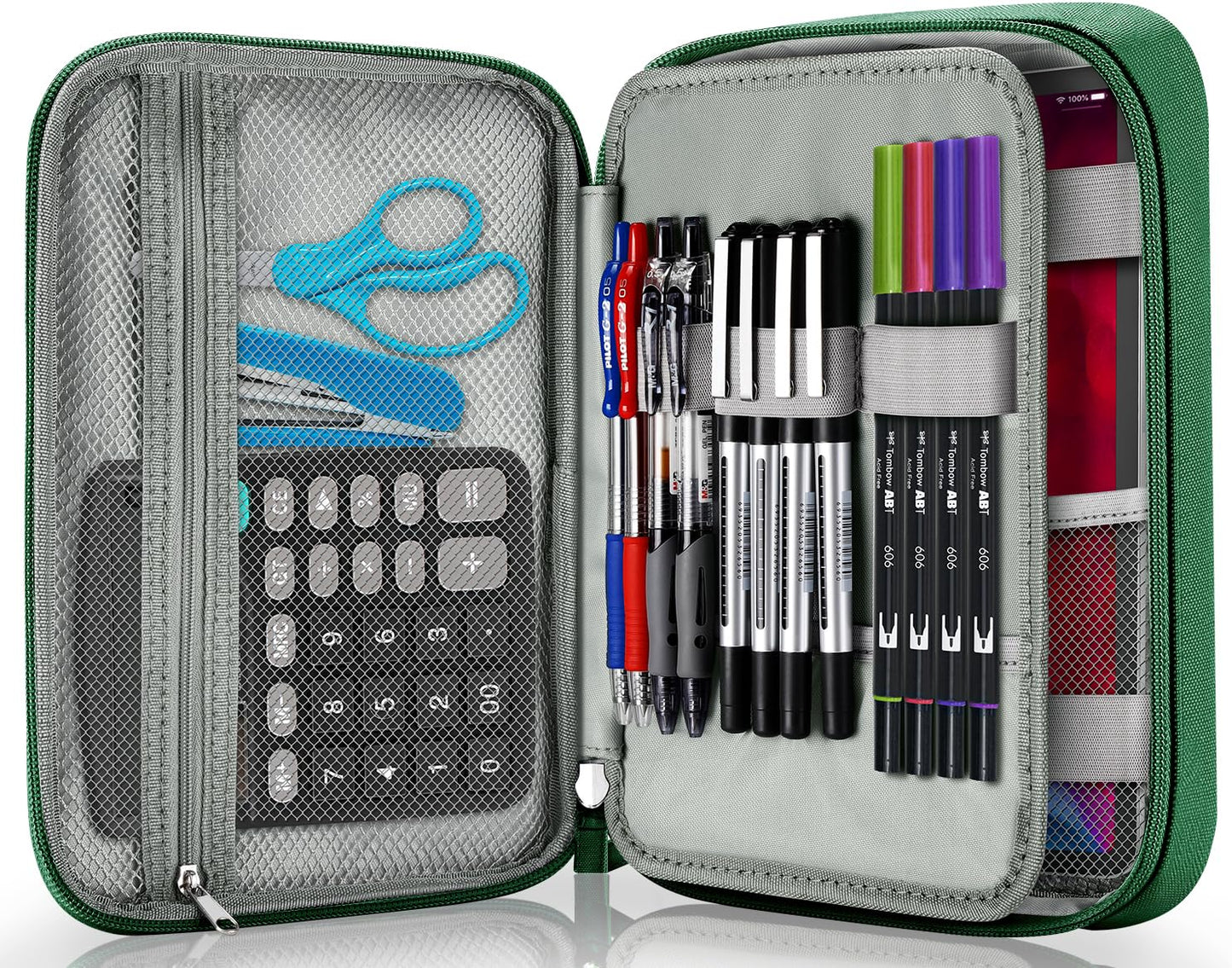 Zannaki Big Capacity Storage Pouch Marker Pen Pencil Case Simple Stationery Bag Box Art Tool & Sketch Storage Boxes for Bullet Journal Middle High School Office College Student Girl Women Adult Teen
