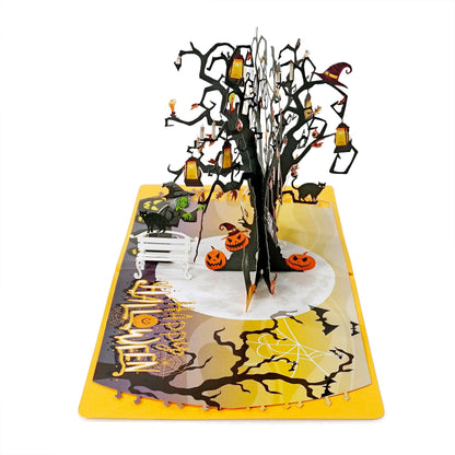 CUTPOPUP Halloween Card Pop Up, Trick or Treat, 3D Birthday Greeting Halloween Card (Ghost Tree)