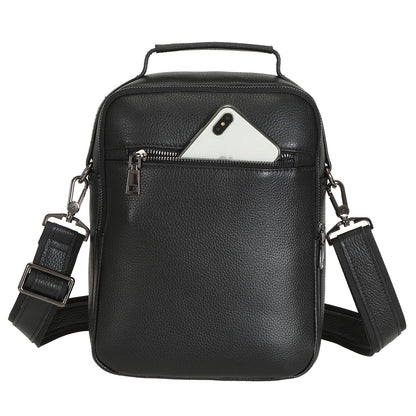 Polare Italian Cowhide Leather Messenger Bag Waterproof Chest Shoulder Crossbody Bag Casual Sling Business Handbag for Men