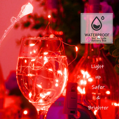 SmilingTown 12 Packs 20 LED Wine Bottle Lights with Cork - Red Fairy String Lights Battery Operated Cork Lights for Wine Liquor Bottle,Jar,Vase,Christmas,Birthday,Wedding Halloween Party Table Decor
