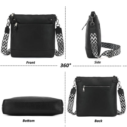 TANTOMI Vegan Leather Crossbody Bags for Women Hobo Travel Purse with Guitar Strap Trendy Women's Handbags with 6 Card Slots