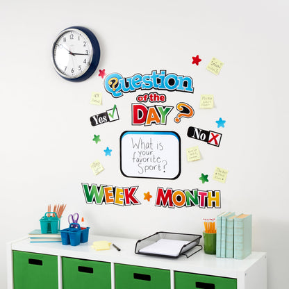 Eureka 661004 Question of The Day Interactive Mini Bulletin Board Set with Dry Erase Headliners, Multicolor, 16 Pieces