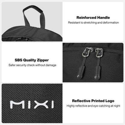mixi 31L Ultra Lightweight Waterproof Travel Backpack, 18 inch Casual Daypack for Men Women, Durable Spacious Bag for Travel, Sports, Camping, Hiking & College, Black