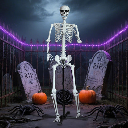 LOSFOTBO 7.9Ft/240cm Giant Skeleton Poseable Skeleton Realistic Full Body Bones for Halloween Decorations