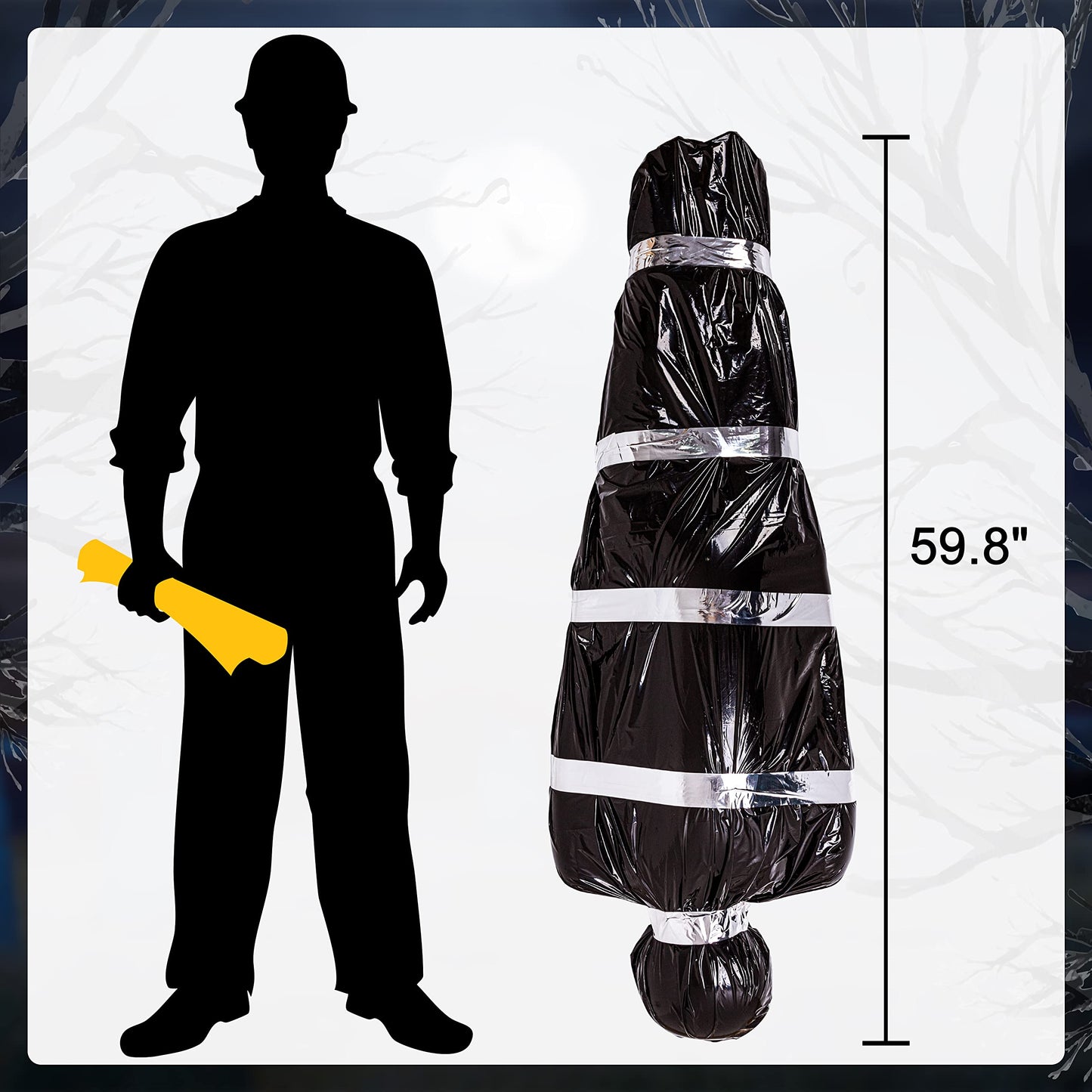Lvdeer Halloween Decorations Outdoor Body Props - Scary Fake Corpse in Bag Hallowmas Prop Creepy Haunted House Decor (Requires Assembly)
