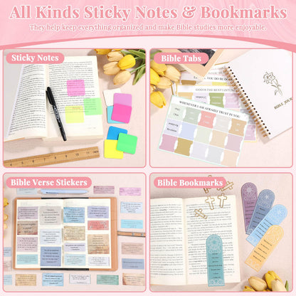 Flasoo All-in-One Bible Journaling Kit, Bible Study Supplies Include Bible Cover Case, Journal Notebook, Highlighters, Pens, Bible Verse Stickers, Tabs, Bookmarks for Christian Gift for Women