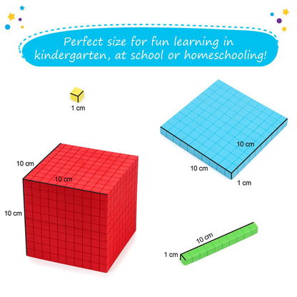Simply magic 131 PCS Foam Base Ten Blocks for Math - Place Value Blocks, Base 10 Math Manipulatives K-3, Math Counters, Number Blocks, Math Cubes, Counting Blocks - Kindergarten 1st 2nd 3rd Grade