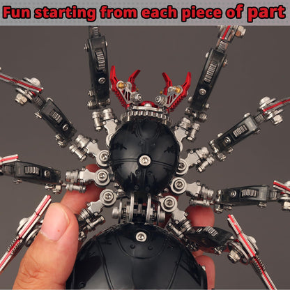 YUEZUDPO 3D Metal Puzzles for Adults, Metal 3D Puzzle DIY 3D Spider 602 Pieces Mechanical Building Kit,3D Model Kits to Build for Birthday Christmas
