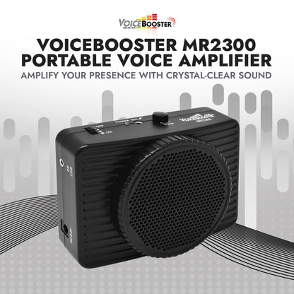 Voicebooster Portable Voice Amplifier for Teachers - 20W Rechargeable Portable Speaker & MP3 Player with Wearable Microphone Headset for Classroom, Tour Guide, Elderly, Public Speaking - MR2300