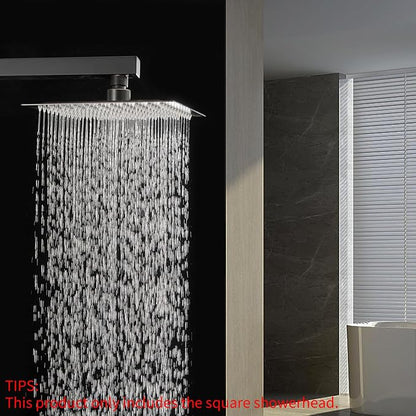 BESy 12 Inch Rain Shower Head, 12" Square Rainfall & High Pressure Stainless Steel Bath Showerhead, 1/16" Ultra Thin, Waterfall Full Body Coverage with Silicone Nozzle, Oil Rubbed Bronze Finish
