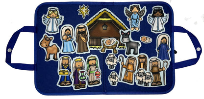 Story Time Felts Nativity Birth of Baby Jesus Felt Figures Flannel Board Stories 25 Pieces Christmas Scene (Small with Flannel Board)