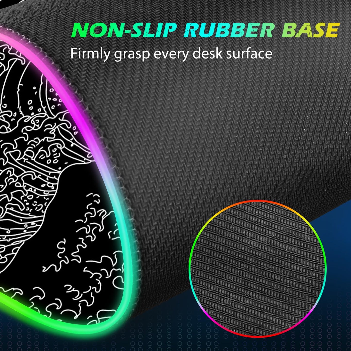 ToLuLu RGB Gaming Wireless Charging Mouse Pad, 5/7.5/10/15W 10 Light Modes LED Mouse Pad Computer Keyboard Mat Mousepad, 800x300x4MM Extended Large Desk Mat for Gaming, MacBook, Laptop, PC, Galaxy