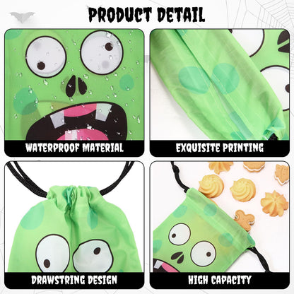 Paterr 24 Pcs Party Favor Drawstring Bags Bulk Halloween Spooky Themed Gift Pouches with Drawstring Tick or Treat Candy Goodies Treat Bags for Kids Adults Birthday Party Favor Supplies (Funny)