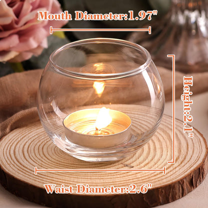 LAMORGIFT 36 Pcs Glass Candle Holders for Table Centerpieces- Small Clear Votive Candle Holders Bulk for Wedding, Bridal Shower, Birthday Party Table Decorations, Fits Standard Tealights