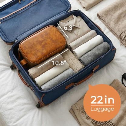 Elviros Toiletry Bag for Men, Large Travel Shaving Dopp Kit Water-resistant Bathroom Toiletries Organizer PU Leather Cosmetic Bags Fathers Day Gift (Medium, Brown)