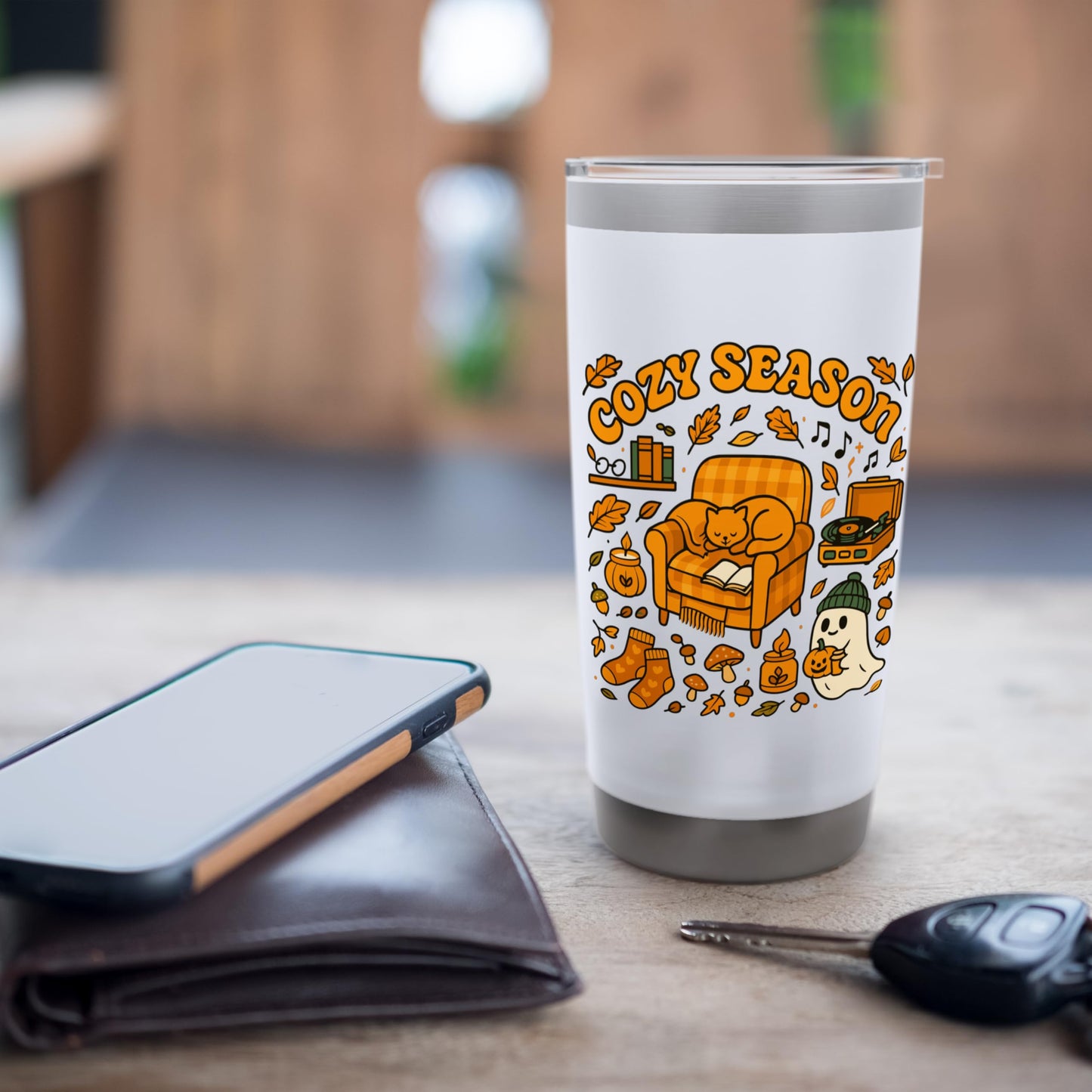 Halloween Cat Fall Cozy Season Stainless Steel Insulated Tumbler