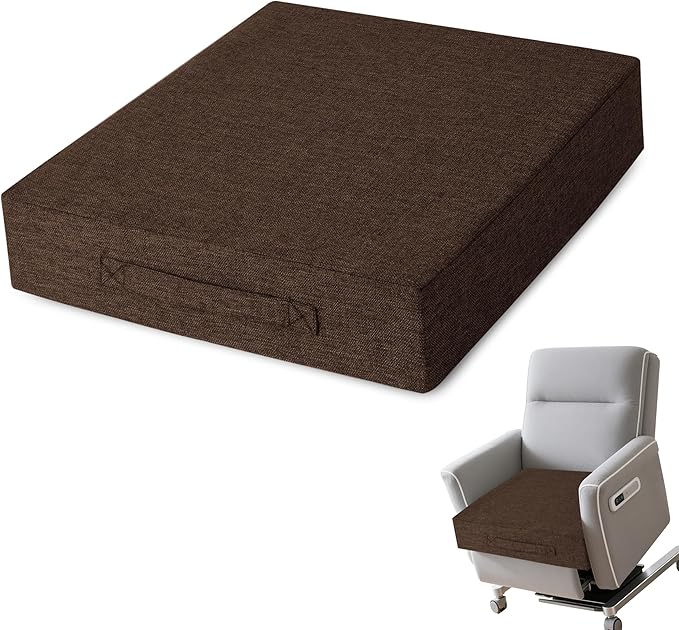AddGrace Recliner Cushions for Elderly Thick Seat Cushion 20"x20"x4" Chair Pads with Non Slip Backing and Washable Cover for Couch Armchair Chairs Coffee