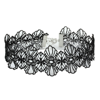 Eigso 8Pcs Gothic Tattoo Lace Choker Necklaces Set for Women Adjustable Black Collar Choker