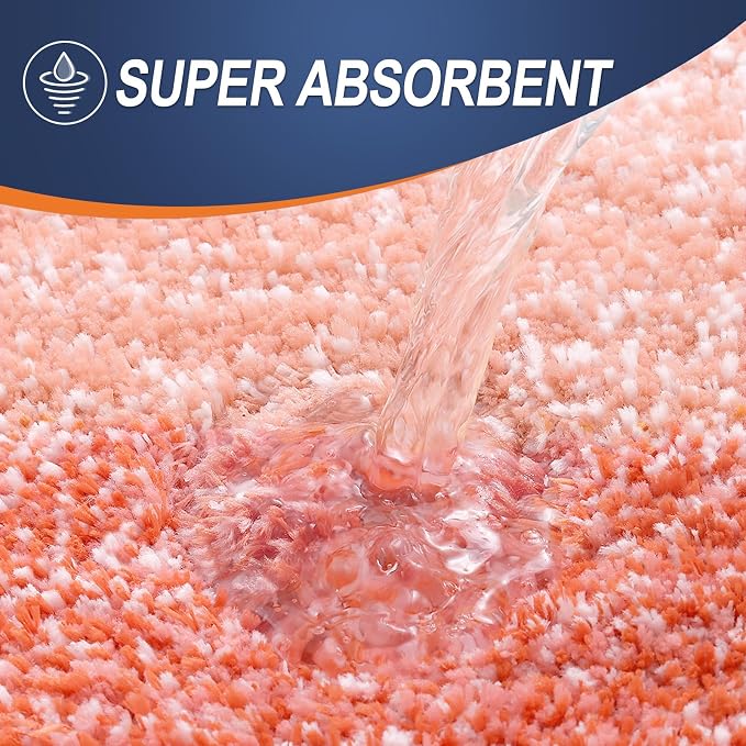 OLANLY Bathroom Rugs Mat 30x20, Extra Soft Absorbent Microfiber Bath Rugs, Rubber Backing, Quick Dry, Machine Washable Bath Mats for Bathroom Floor, Tub and Shower, Home Decor Accessories, Coral