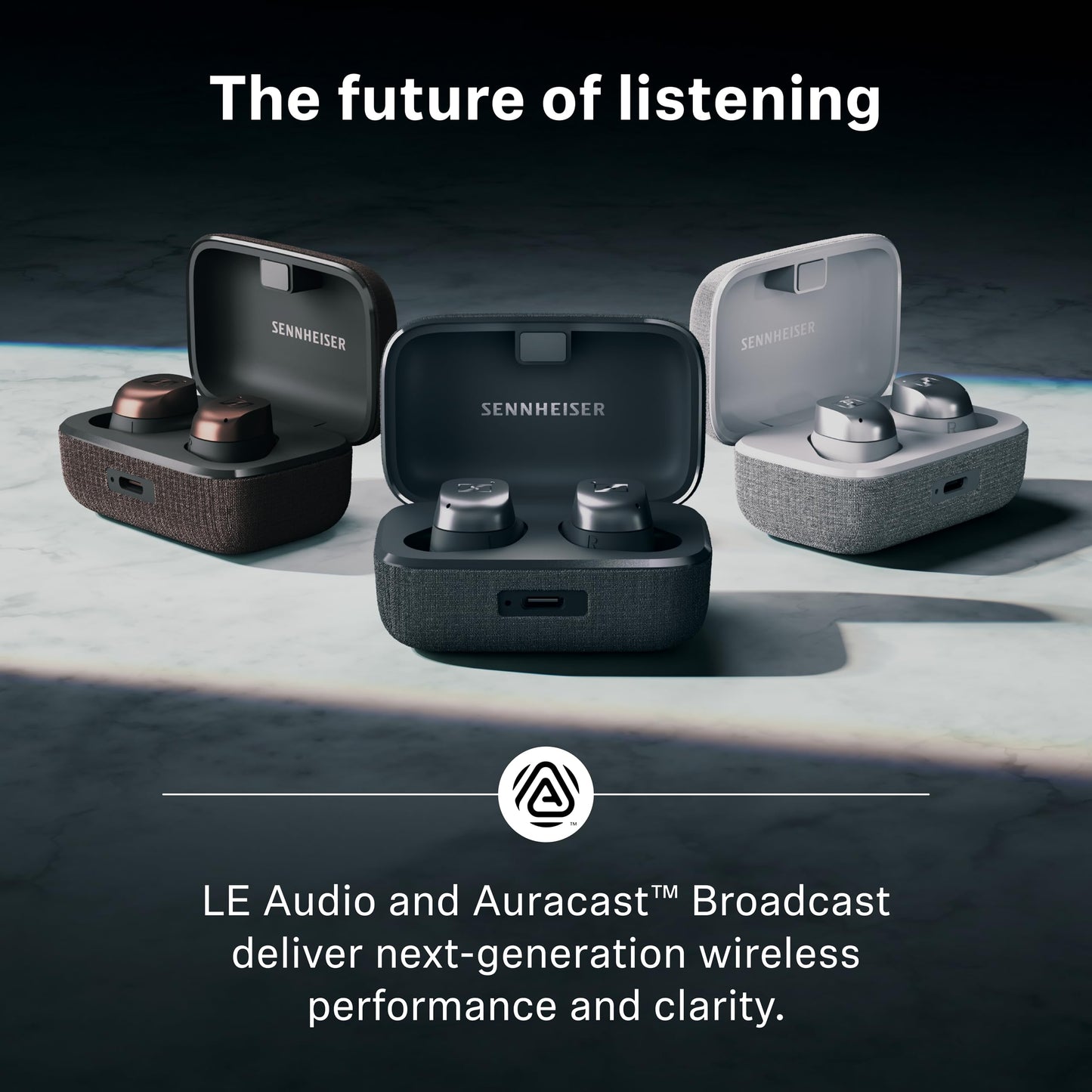 Sennheiser Momentum True Wireless 4 Smart Earbuds, Bluetooth 5.4, Crystal-Clear Sound, Noise Cancelling Earbuds, Comfortable Design, 30-Hour Battery, Adaptive ANC, LE Audio, Auracast – White