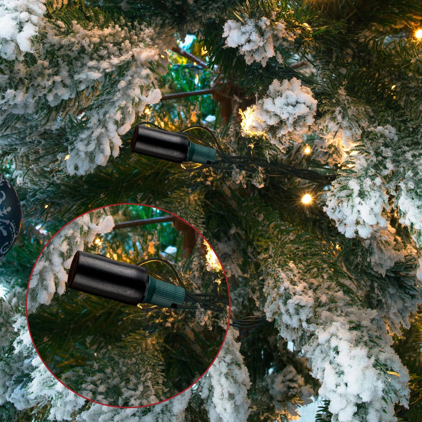 Cinnvoice 20 Pcs No Glow Christmas Bulbs Light Caps Compatible with C7 LED String Lights Rubber String Lights Caps Soft Christmas Light Caps Blackout Light Cap Covers