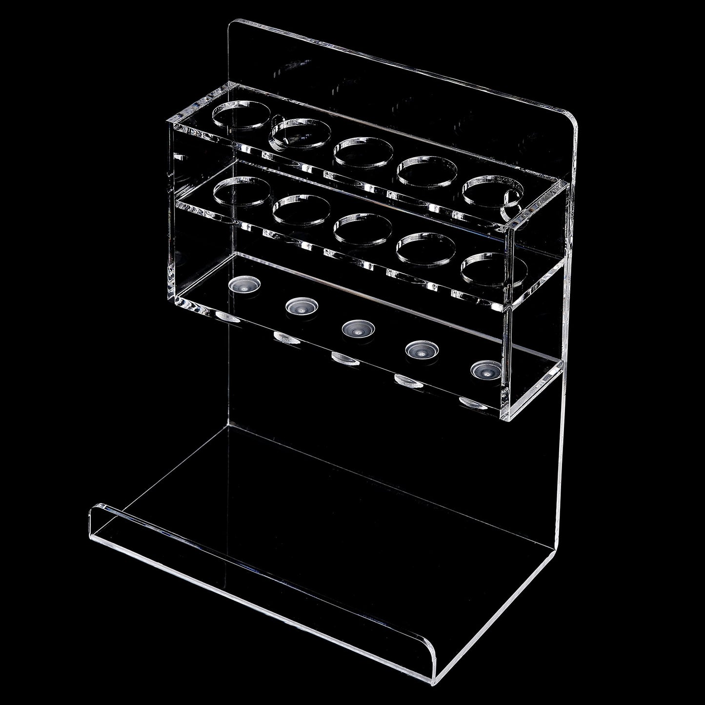 MyGift Wall Mounted Clear Acrylic Dry Erase Marker Holder Organizer for 5 Markers and Eraser, Hanging Whiteboard Accessories Rack for Office Home Dorm Classroom Meeting Room, Set of 2