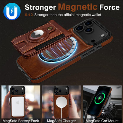 LOHASIC for iPhone 17 Pro Max Wallet Case, Magnetic Detachable Credit Card Holder Slot with RFID Blocking Cases Kickstand Compatible with Magsafe 6.9 inch, Dark Brown
